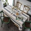 Tablecloth Yarn Cotton and Linen Striped Table Cloth Coffee Table Cloth Rectangle Table Mat