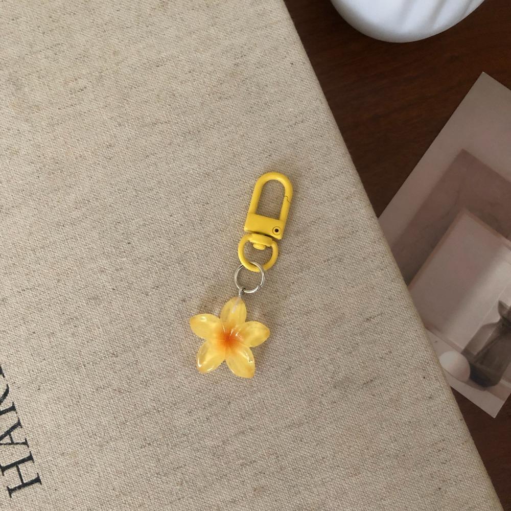 1/5Pcs Sweet Colorful Flower Keychain Hanging Jewelry Earphone Case Pendant Mini Keychain Student