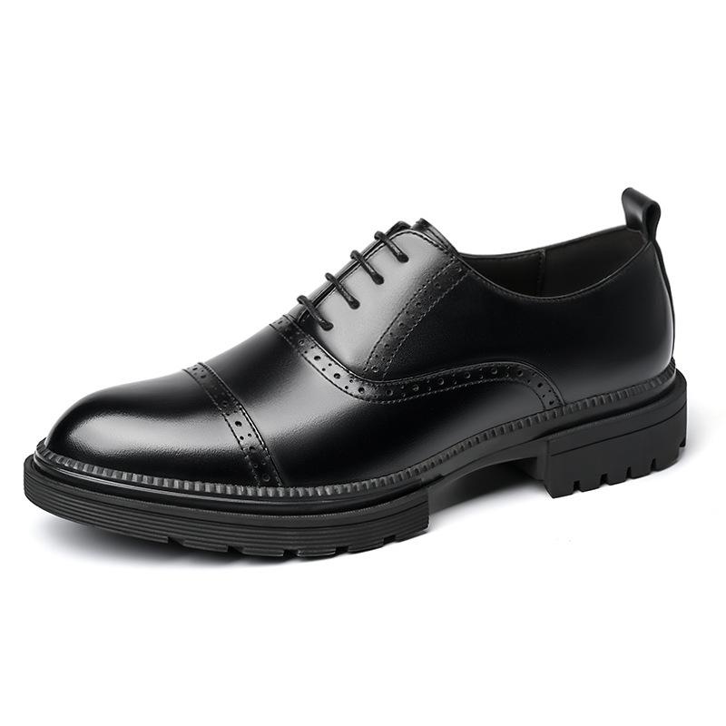 Осенние кожаные туфли мужские новые мужские кожаные туфли в британском стиле Brock резные деловые свадебные туфли прилив