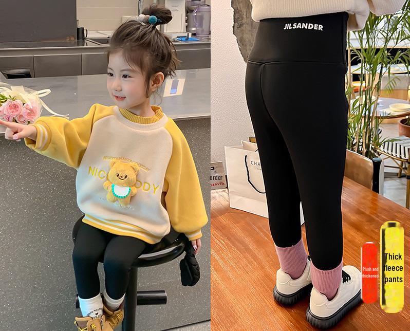 Стильная толстовка Plus Velvet для девочек - Коллекция уличной моды Осень/Зима 2024