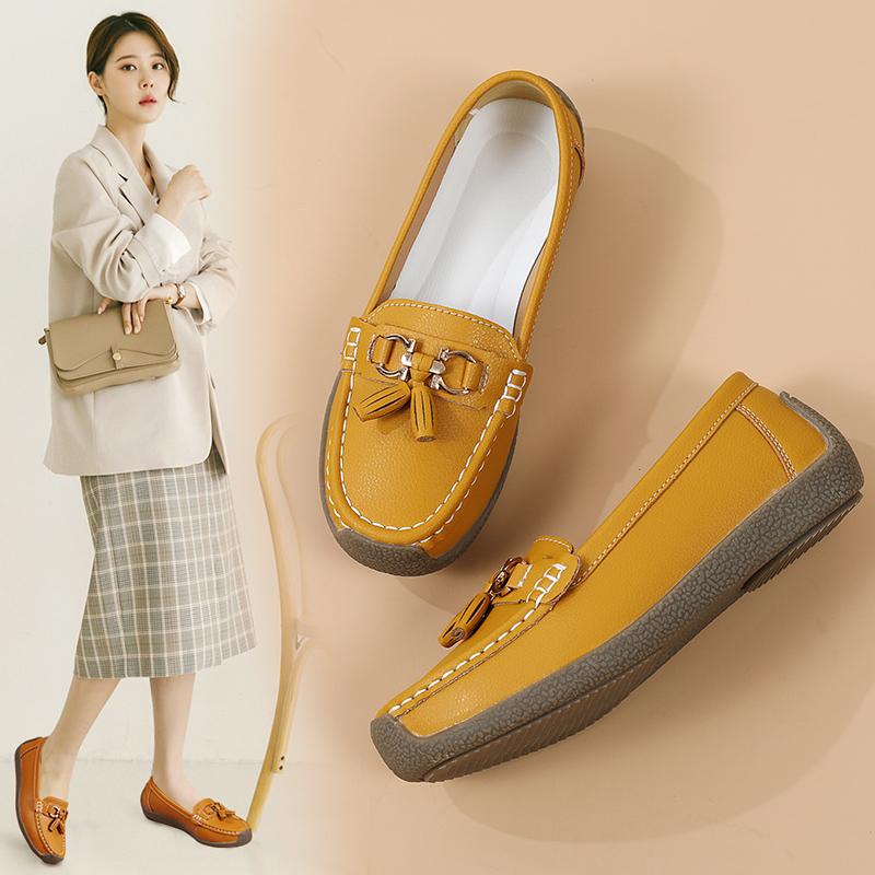Летние женские мокасины, кожаная обувь для вождения, удобная обувь на плоской подошве, повседневные пенни-лоферы для медсестер, прогулочная минималистичная обувь для беременных для девочек