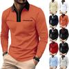 Men'S Fashionable Lapel Color Blocking Shirt Casual Long Sleeve Top
