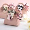 1PC Small Ribbon Bow Candy Bag Handbag Shape With Hand PU Leather Gift Box Creative