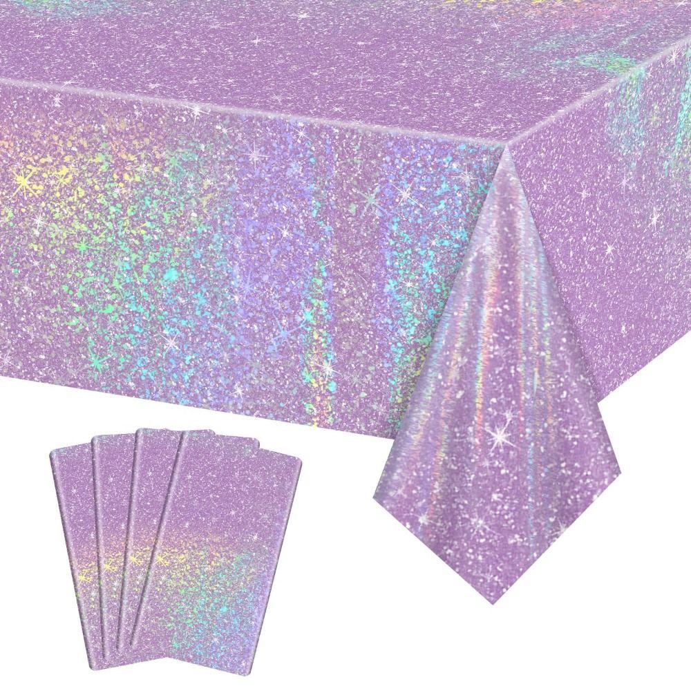 Purple Laser Disposale Tablecloth Aluminum Film Party Decoration Birthday Wedding Party Supplies