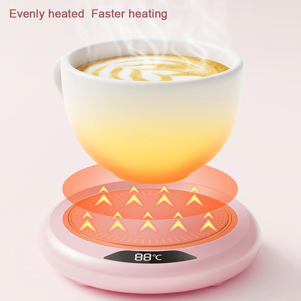 Electric Heated Coaster Coffee Mug Warmer 3 Temperature Setting Heating Plate USB Plug Portable Cup Warmer for Travel Office Use