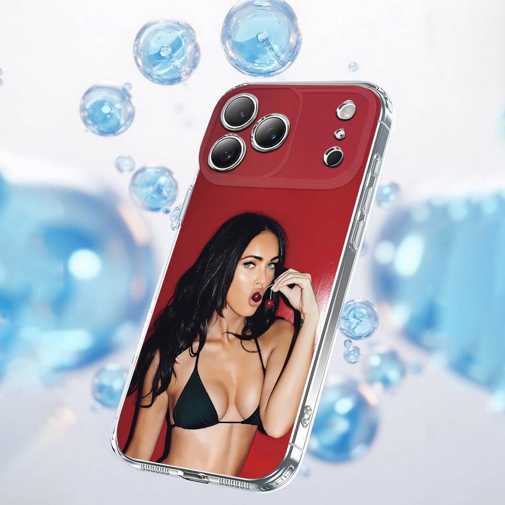 Чехол для телефона M-Megan Fox Для iPhone 12,16,11,14,13,17,15 Plus,Pro,Max,Plus,E,Air,Mini Прозрачный чехол