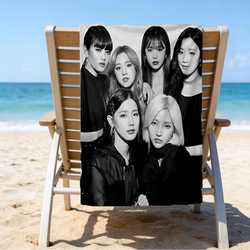 Custom Name Beach Towel Kpop idle Group Dynasty Beach Towel, Soft Microfiber, Gift for Her/Him, Birthday, for Pool, Beach, Travel, Fan gifts