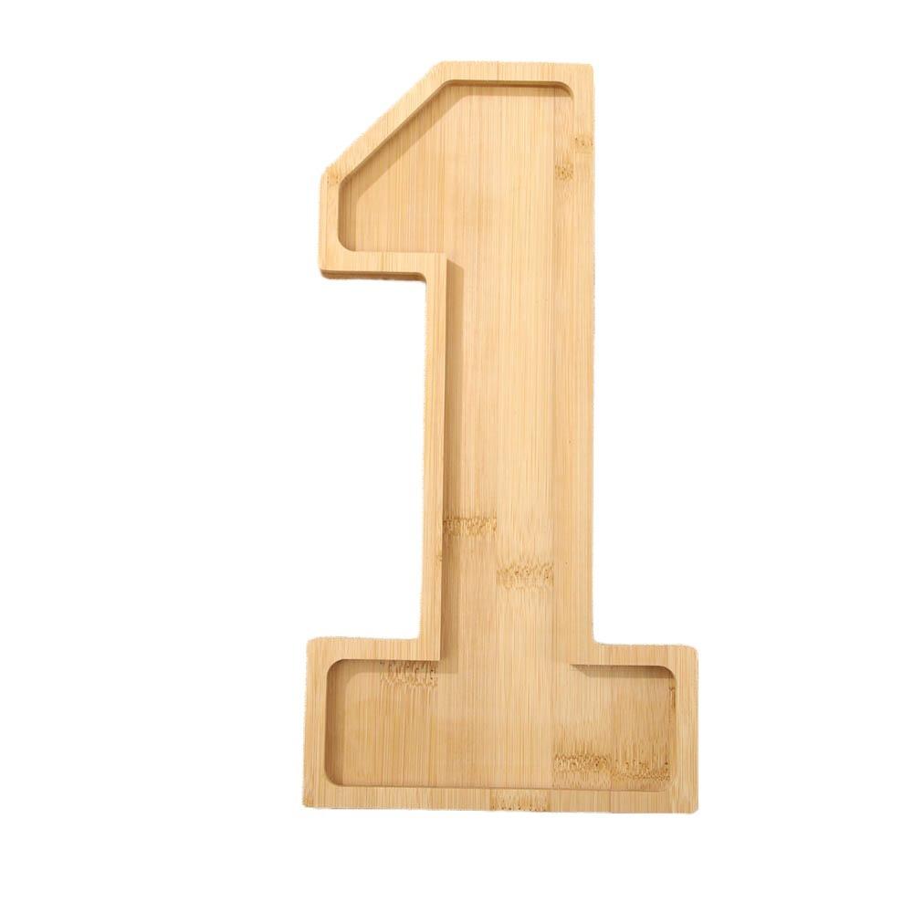 Large Wood Number Serving Tray Decorative Number Food Tray Chocolate