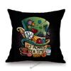 Alice Wonderland Mad Hatter Cartoon Art Tea Time Cartoon Sofa Throw Pillow Case Cotton Linen Car Bench Chair Cushion Cover