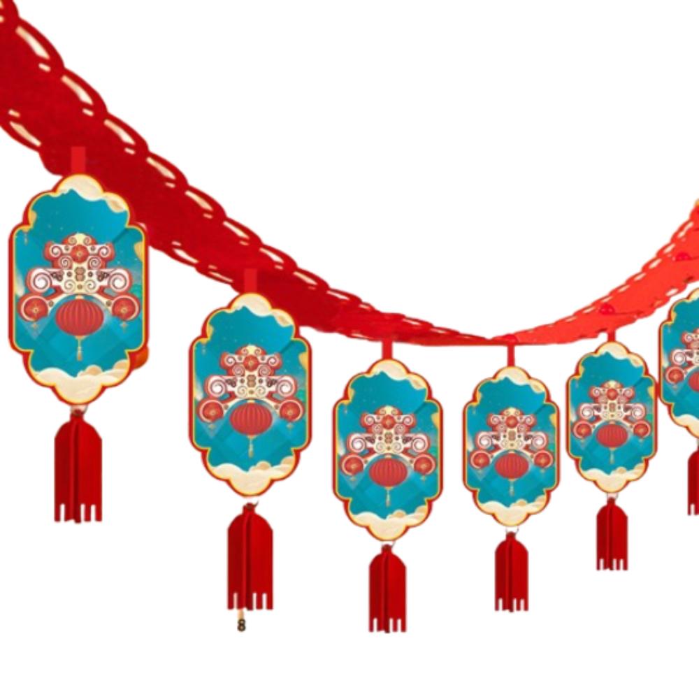 Cartoon 2025 Snake Year Pulling Flag Traditional Snake Year Banner Pendant Holiday Festival Decor