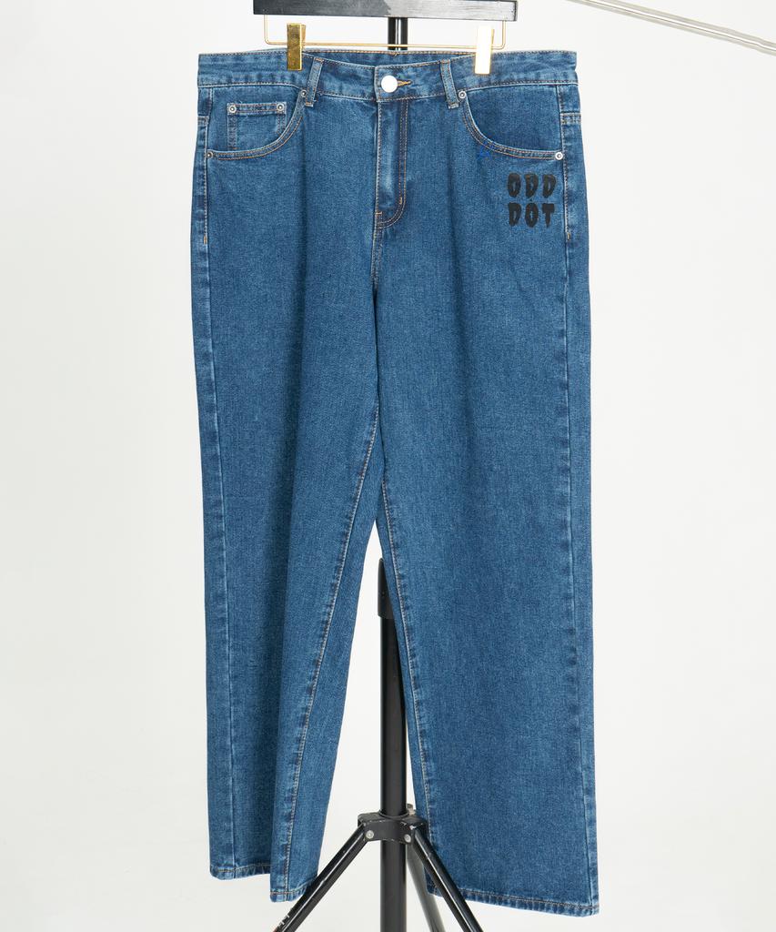 ODD DOT Big Logo Denim Pants_Blue