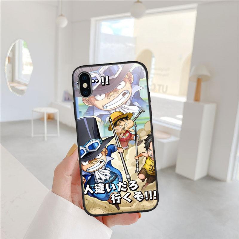 One Piece Luffy Soft Shell Phone Case for iPhone 16 15 14 13 12 Pro Max Plus Mini