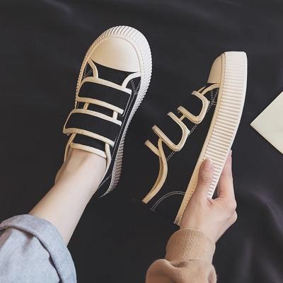 Женские парусиновые туфли, новые летние дышащие туфли с одной педалью, ленивые, тканевые, на липучках, спортивные, повседневные, для печенья