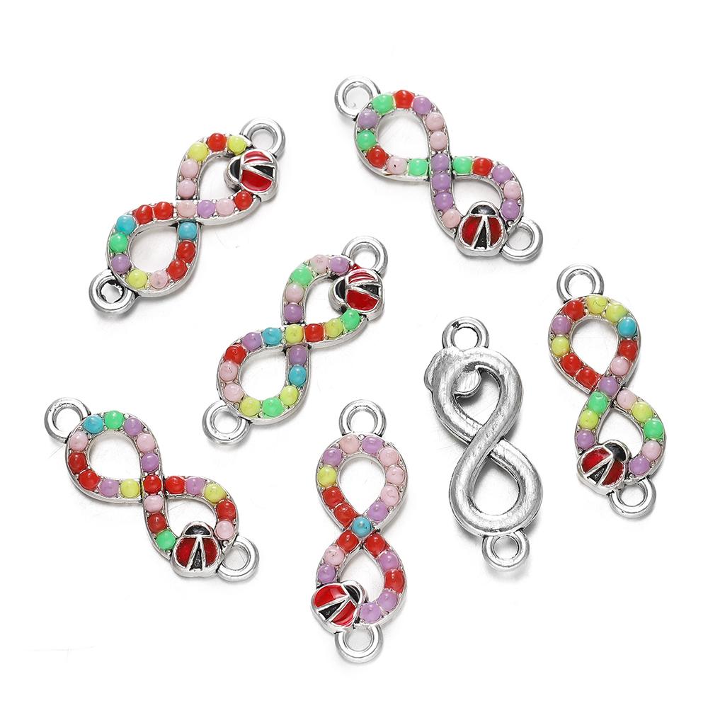 4Pcs Alloy Retro Colored Zircon Drop Oil Pendant Elephant Turtle Pendants For DIY Jewelry Charm Bracelet Handicrafts Accessories