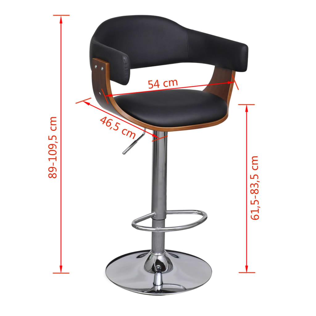 Bar Stool Set 2 pcs Faux Leather