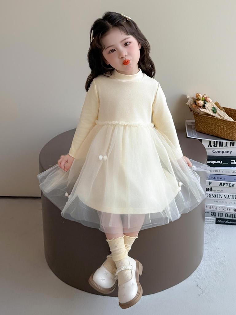 Girls' 2025 Autumn Princess Mesh Dress - Little Girl's Fashionable Casual Skirt