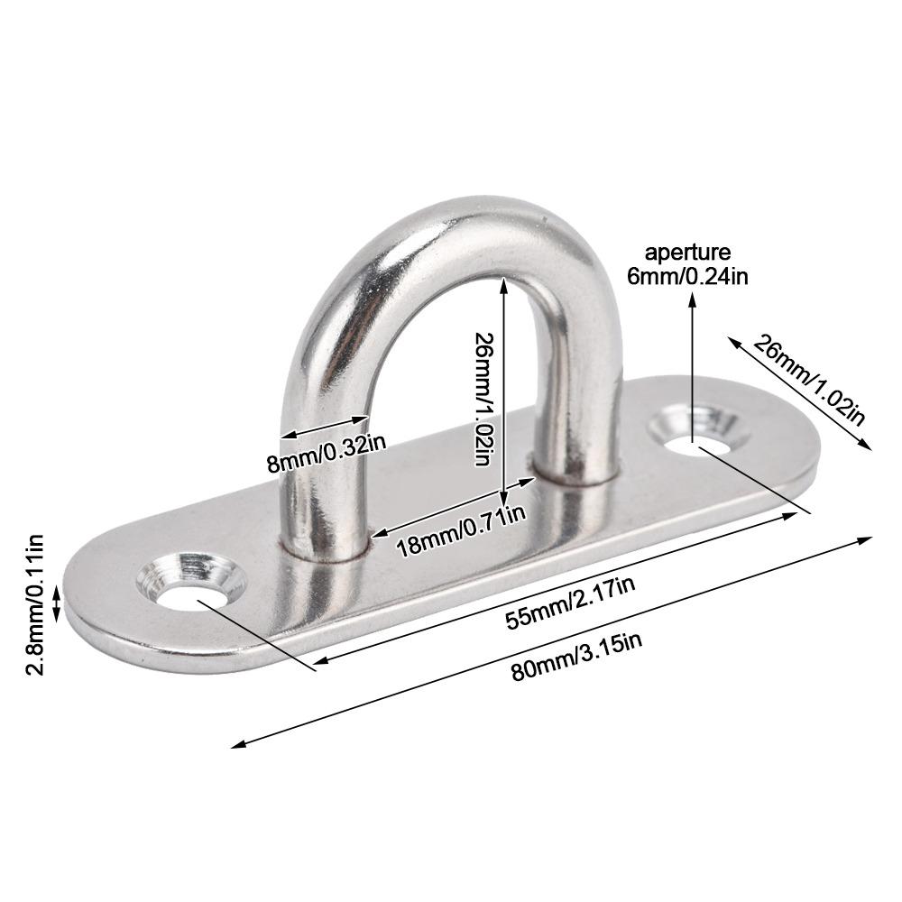4pcs Heavy Duty Ceiling Mount Eye Plate Enclosed Hook Hardware Staple Loops For Marine Deck