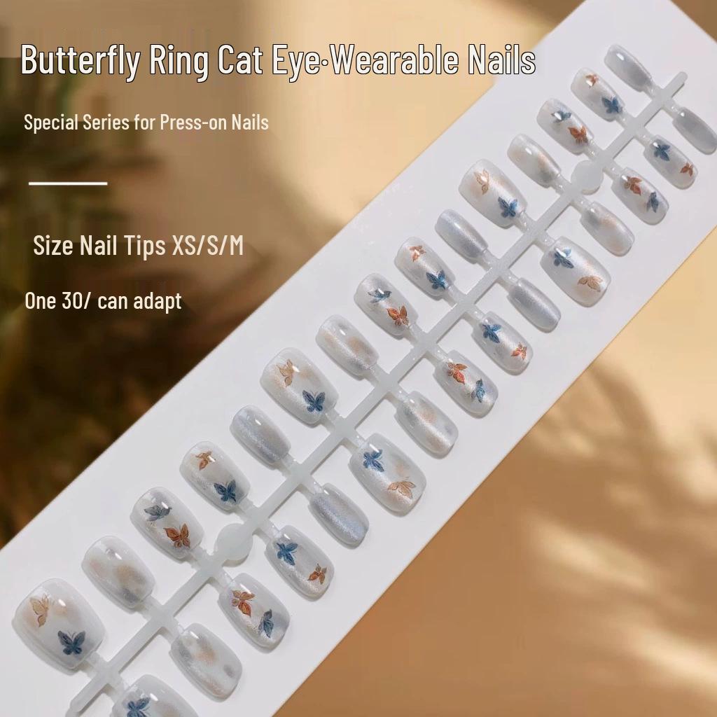 Spring Collection Cat Eye High-End Wearable Nails - Pre-Finished, Stylish Fake Nails (Styles 363-460)