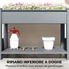 Raised Flower Bed With 2 Side Pots And Shelf For Tools In Fir Wood 149x46x76 Cm Gray