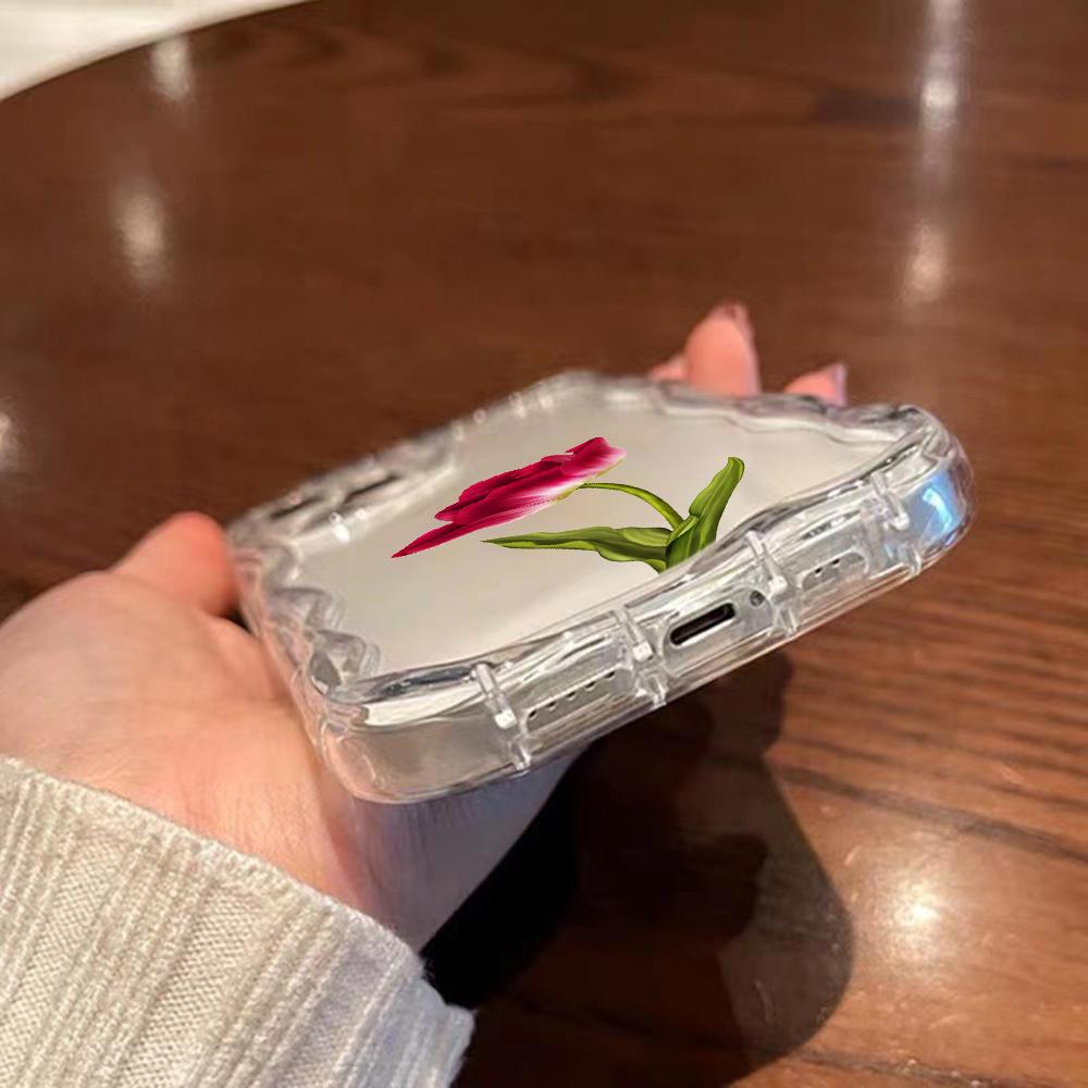 Мягкие волнистые чехлы для телефонов N93 с пионом для Samsung A54 A34 A13 A14 S23 S24 Ultra Xiaomi Redmi Note 13 12C Realme Infinix, защитный бампер