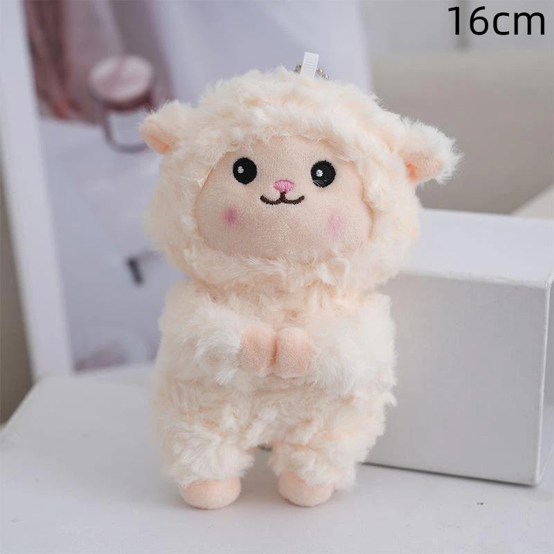 Little Sheep Plush Keychain Kawaii Cartoon Animal Stuffed Doll Lovely Pendant for Kids School Bag Decor
