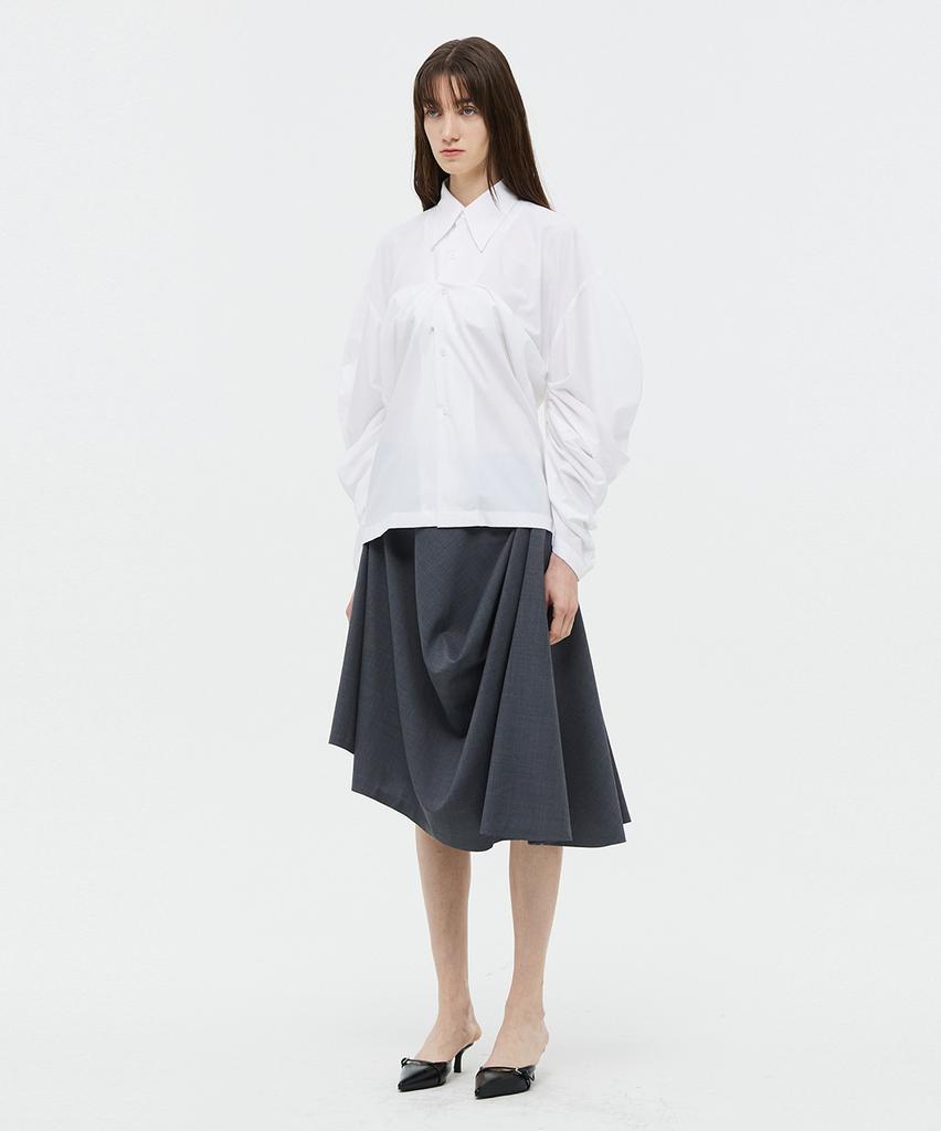 Bedermi Asymmetric Draped Midi Skirt