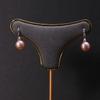1 Pair Natural Freshwater Purple Pearls Ear Studs Earrings for Women Jewelry 20×6 Mm