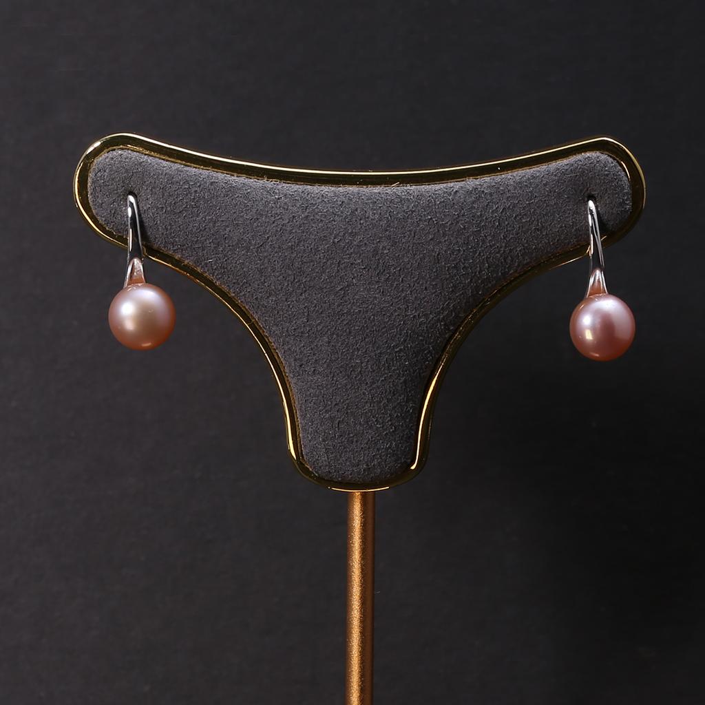 1 Pair Natural Freshwater Purple Pearls Ear Studs Earrings for Women Jewelry 20×6 Mm