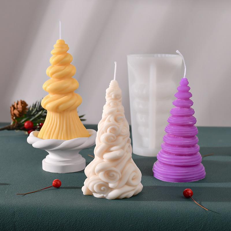 Christmas Tree Aroma Candle Silicone Mold Party Decoration Plaster Ornament Creative Craft Mold