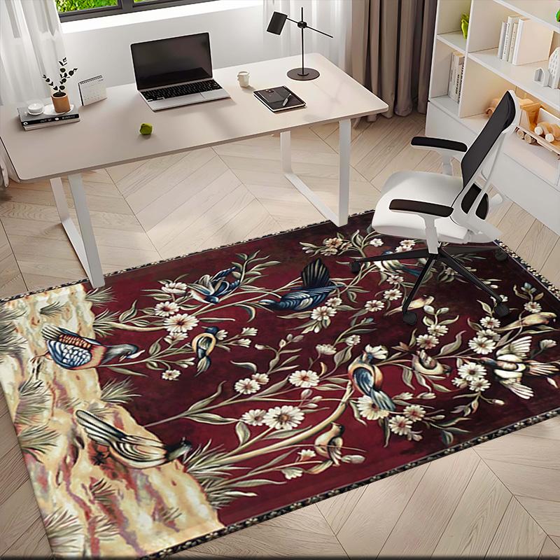 1pc William Morris-style water lilies and frogs Carpet Rug for Living Room Bedroom Home Sofa Decoration,Kids play Non-slip Floor Mat