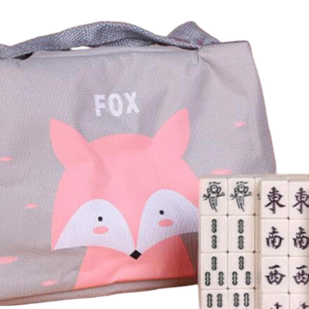 Ancient Chinese Mahjong Game Set with Handbag 144 Sheets Traditional Game, Travel