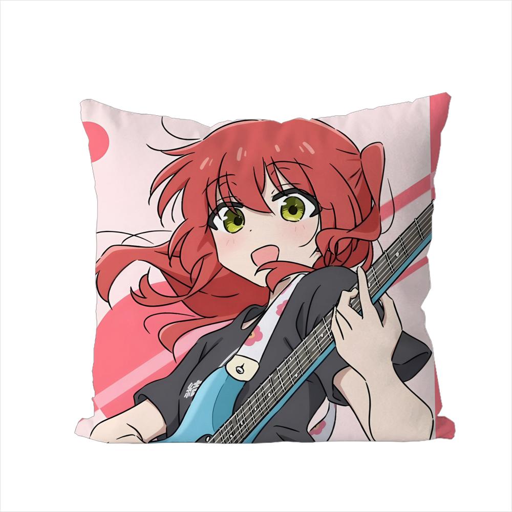 Наволочка для подушки Bocchi The Rock для автомобиля, дивана, декоративная для дома, двусторонняя печать, плюшевая, квадратная, декоративная подушка, чехол