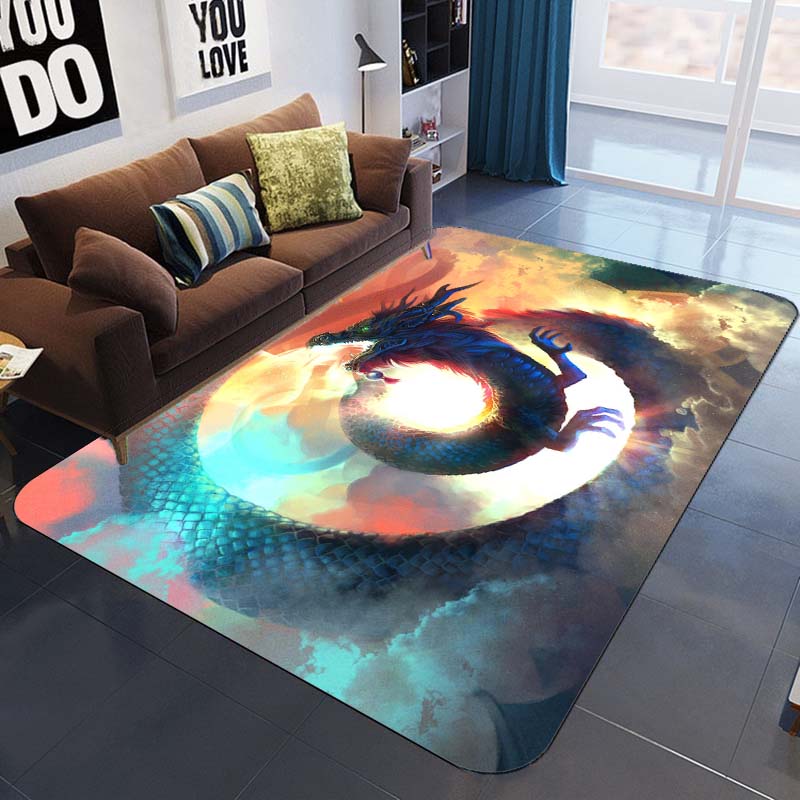 Коврики с 3D мультяшным рисунком дракона, психоделические драконы, Радужные ковры с мандалой, детский игровой коврик, нескользящий прямоугольный ковер