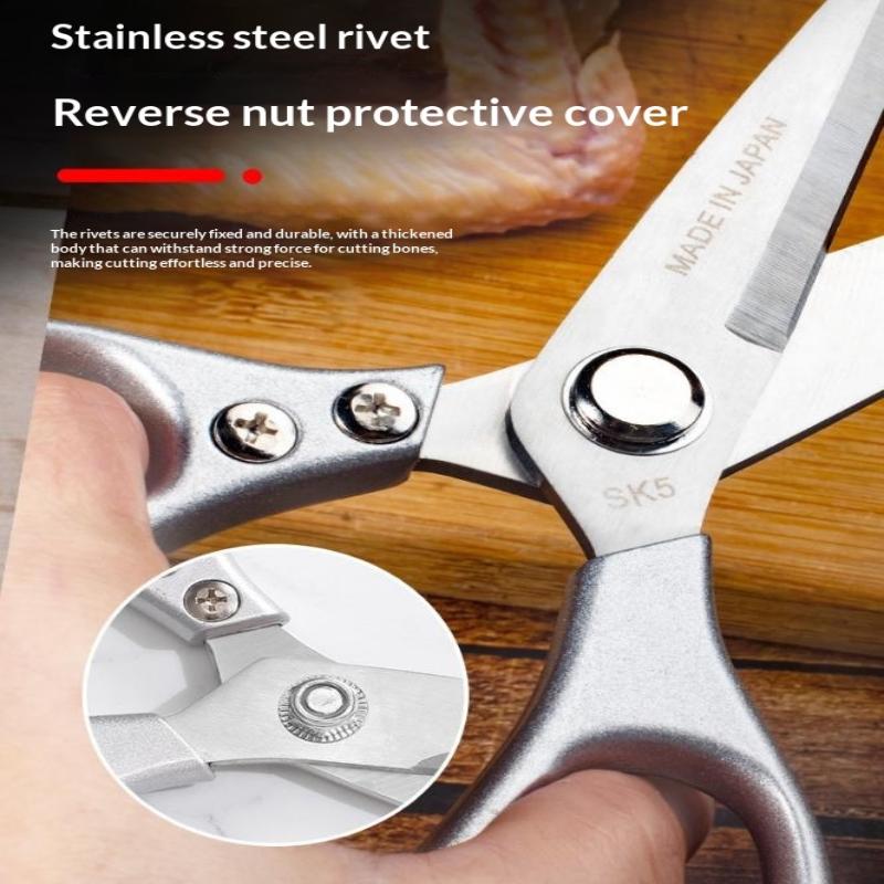 Essential 1PC Multi-Purpose Kitchen Shears Made of Stainless Steel for Heavy-Duty Poultry and Cooking Tasks
