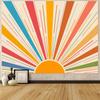 Sun Tapestry Boho Mountain Abstract Wall Hanging Tapestries Hippie Aesthetic Vintage Geometric Rainbow Tapastry For Dorm Office