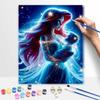 Disney The Little Mermaid Ariel and baby oil paint by numbers painting kit handmade diy home decoration gift