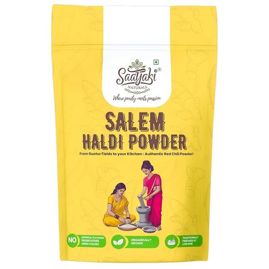 Saatyaki Naturals Organic Turmeric Powder -800gm | Freshly Stone Grounded Salem Haldi Powder| Indian Spice Perfect for Cooking, Curries, Drink Mix