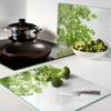 Tempered Glass Kitchen Boards with Graphics, 2 Pieces, Oak Leaves, 2x40x52 cm