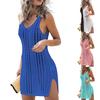Sexy Knitted Anti UV Sundress Hollow Out Sleeveless Beach Dress for Beach   Women Beach Dress