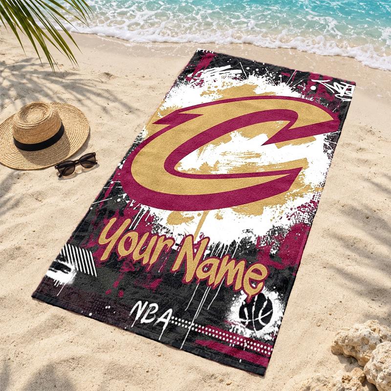 Cleveland Cavaliers Custom Name Beach towels also serve as bath towels summer essential a musthave for the outdoors the beach and the pool
