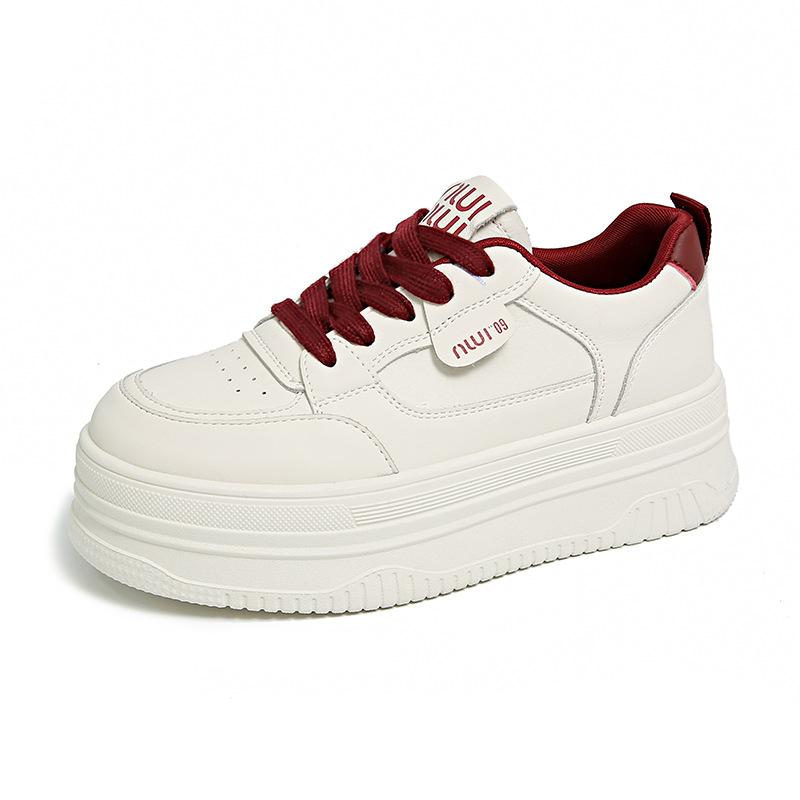 Туфли на платформе Muffin белого цвета, женские, новинка 2025 года, модные, универсальные, удобные, легкие, с круглым носком, на шнуровке, повседневные спортивные туфли