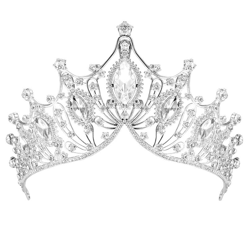 Изысканный ослепительный барочный свадебный ободок для волос, хрустальные свадебные короны, диадемы, украшения для волос, аксессуары для женщин, головные уборы со стразами
