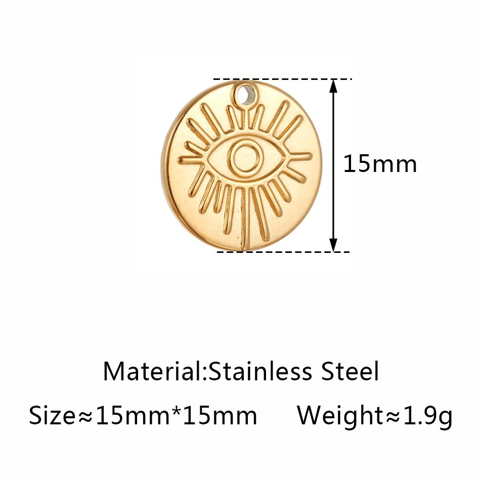 3pcs Stainless Steel Gold Color Plated Rhinestone Evil Blue Eye Charms Necklace Bracelet Earring DIY Jewelry Making Accessories