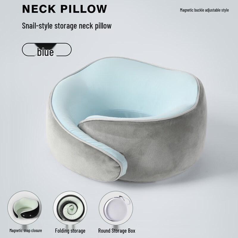 KaShicong Portable Memory Foam U-shaped Neck Pillow with Magnetic Buckle