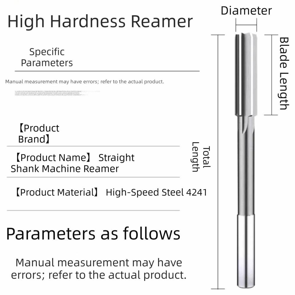 Shank Diameter Chucking Reamer Straight Flute Machining Tool Tool H7 Reamer Metal Machining