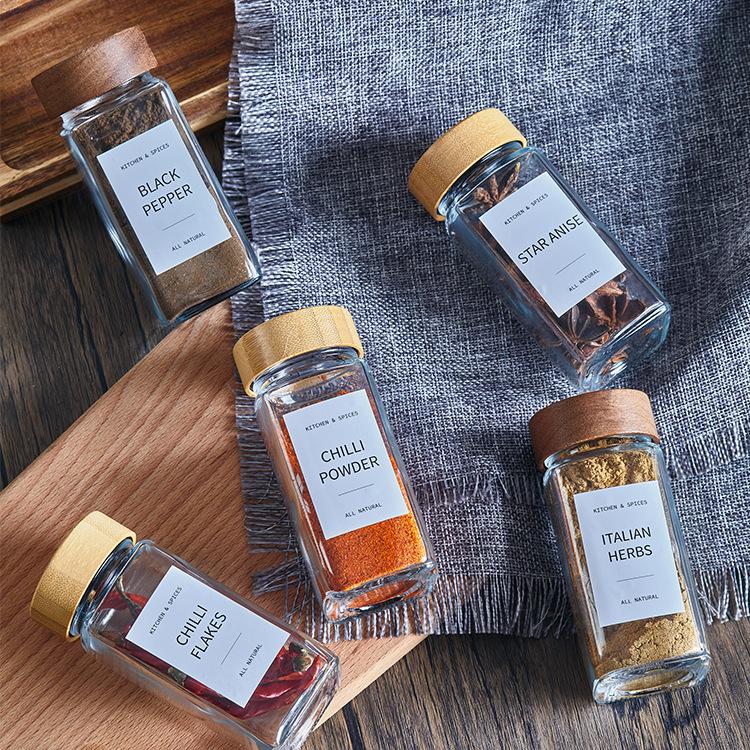 Набор стеклянных баночек для специй 120 мл: Идеально для кумина, порошка чили и многого другого