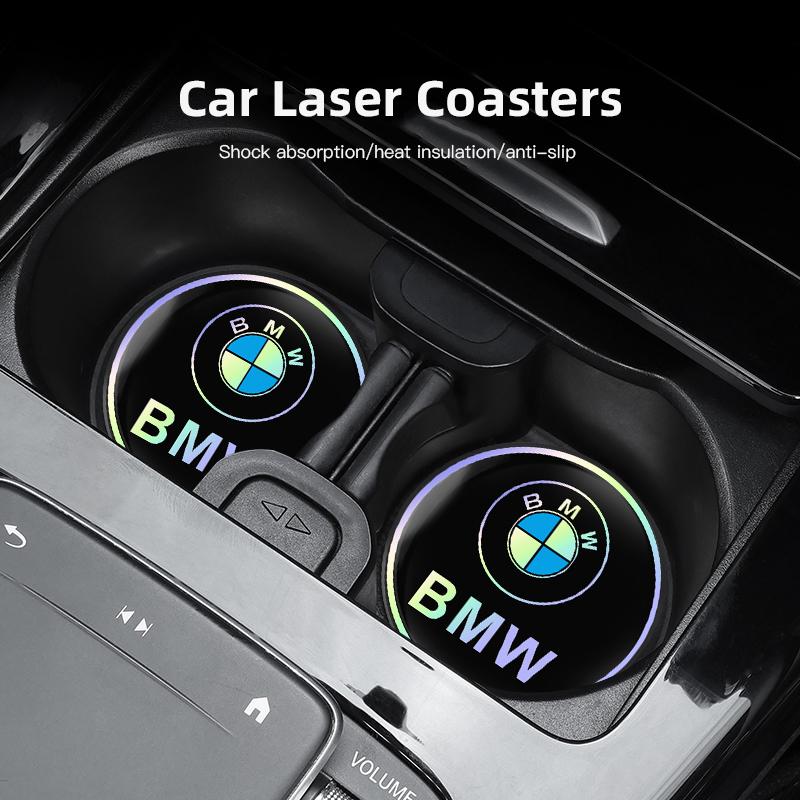 2Pcs Car Coasters Shockproof Water Goblet Mat For BMW i4 F11 F30 F40 E90 F20 E46 E60 E70 E39 Car Interior Water Cup Holder Pad blhn58