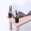 Miniature Dollhouse Study Accessories: Pencil Holder, Pencils & Rulers Model.