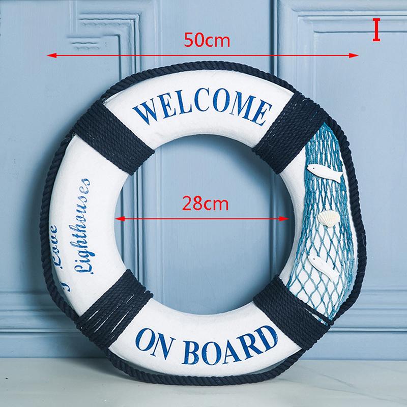 Navy Mediteranean Sea Family Adorment Life Buoy Wall Hanging Decorations Bar Home Decor Props Nautical Life Ring Wedding Crafts
