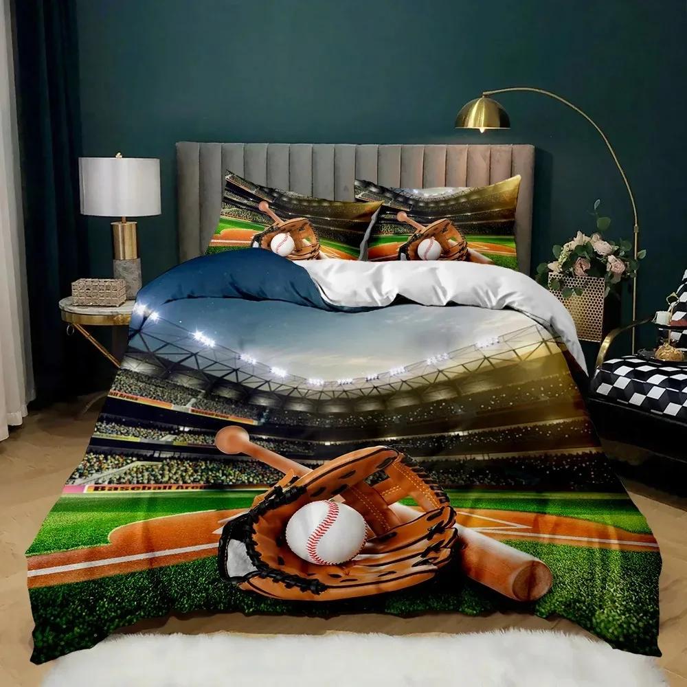 Комплект постельного белья Sports Baseball для ребенка, комплекты пододеяльников с двуспальным размером, спортивное одеяло для мальчиков, подростковое одеяло из полиэстера